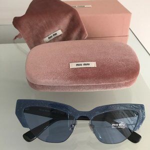 MIU MIU MU04US Blue Cat Eye Sunglasses